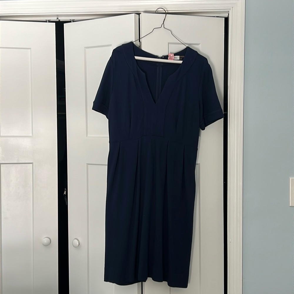 Size 12 Calvin Klein dark blue dresss- with pockets!!!